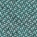 Metal sheet seamless pattern background - grunge diamond plate - teal blue green color