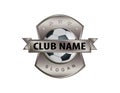 Metal shield soccer logo