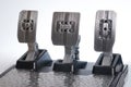 Metal shiny simracing pedal block Royalty Free Stock Photo