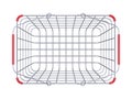 Metal shopping basket top view 3D