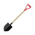 Metal shovel with plastic handle