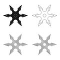 Metal shuriken icon cartoon. Single weapon icon from the big ammunition, arms set.