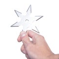 Shuriken in the hand isolate