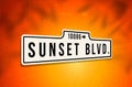 Metal sign of Sunset Boulevard