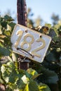 Metal sign in a vineyard Royalty Free Stock Photo