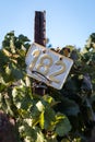 Metal sign in a vineyard Royalty Free Stock Photo