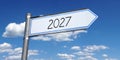 2027 - metal signpost with one arrow