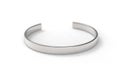Metal silver coloured bracelet on white background, the product mock-up Royalty Free Stock Photo