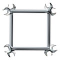 Metal or silver frame from realistic hand wrenches isolated. Vector illustration Eps 10