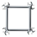 Metal or silver frame from realistic hand wrenches isolated. Vector illustration Eps 10