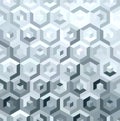 Metal silver isometric low poly seamless pattern