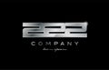 222 silver metal number company design logo