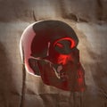 Metal skull painted on paper