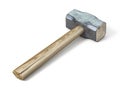 Metal sledge hammer 3D rendering illustration on white background