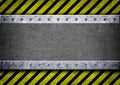 Metal sliding door with the warning of danger coloring Royalty Free Stock Photo