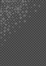 Metal Snow Background Transparent Vector. Snowflake Design Texture. Luminous Flake Spray. Royalty Free Stock Photo