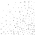 Metal Snowflake Background White Vector. Confetti Frost Card. Grey Flake January. Royalty Free Stock Photo