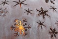 Metal Snowflakes Fire back lit