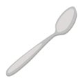 Metal soup spoon. Vector isolated illustration