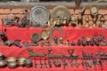 Metal souvenirs at market in Kathmandu, Nepal