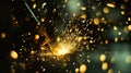 Metal Sparks Exploding During Intense Welding Process Royalty Free Stock Photo