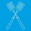 Metal spatulas icon, outline style