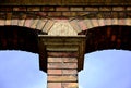 metal spike anti-roosting or bird prevention and repellent strip. pigeon control. brick exterior column
