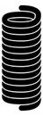 Metal spiral coil spring. Black line icon