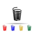 Metal spring multi color icon. Simple glyph, flat vector of metal spring icons for ui and ux, website or mobile application Royalty Free Stock Photo