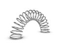 Metal spring on white background