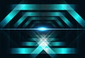 Metal squares shape concept light shiny technology concept geometric futuristic blending neon lines with grid block abstract back