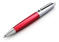 Metal stainless steel red ballpoint pen