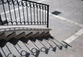 Metal stair handrails Royalty Free Stock Photo