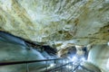 A colorful view of the ice cave in the glacier in slovakia Royalty Free Stock Photo