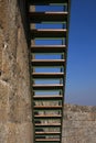 Metal stairway in old castle Royalty Free Stock Photo