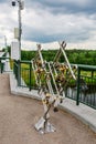 The metal stand on the White Rose Bridge is intended for hanging the locks of the newlyweds