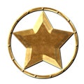Metal Star Logo Steel Gold Royalty Free Stock Photo
