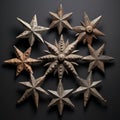 Metal Stars Arrangement Inspired By Dayak Art And Pre-columbian Art