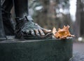 metal statue architecture detail outdoor park autumn day