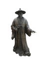 Metal statue of Chang San-Feng grand master of Tai Chi Boxing with clipping path. Royalty Free Stock Photo