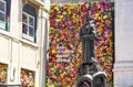 Metal statue in homage to Santo Antonio, patron saint of the city of Lisbon.