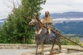 Blackfeet Indian Memorial Horse and Rider Statue Royalty Free Stock Photo