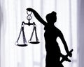 Metal statue symbol of justice Themis Royalty Free Stock Photo