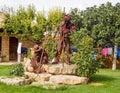 Metal statue of two pilgrims - Boadilla del Camino