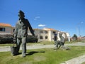 Metal statues of men Royalty Free Stock Photo