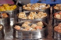 Metal Steamers with Dim Sum Dishes