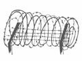 Metal steel barbed spiral wire with thorns or spikes realistic vector illustration isolated on transparent background with shadow Royalty Free Stock Photo