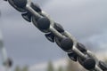 Metal Steel Chain with Plastic Black Plugs for safety on children's playground