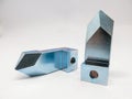 Metal, steel, stainless steel, aluminium, coated with chrome, bronze, silver, blue and blue, 2 pieces, cut from a CNC machine,