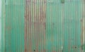 Metal steel strips. Rusty corrugated iron metal, Zinc steel wall, pattern texture background. Close-up of exterior architecture Royalty Free Stock Photo